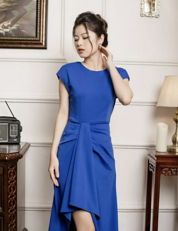 Đầm body màu xanh coban dự tiệc sang chảnh