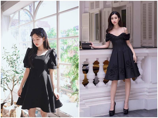 Đầm dạ hội ngắn màu đen sang trọng