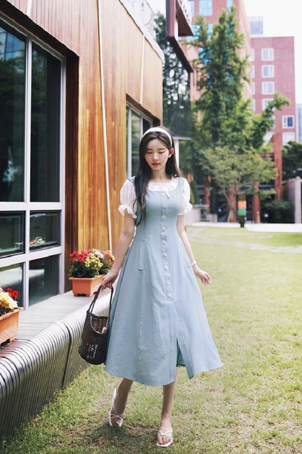 Mẫu váy cho người bụng to hack dáng hiệu quả