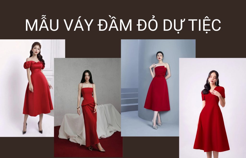 Mẫu váy đầm đỏ dự tiệc đẹp