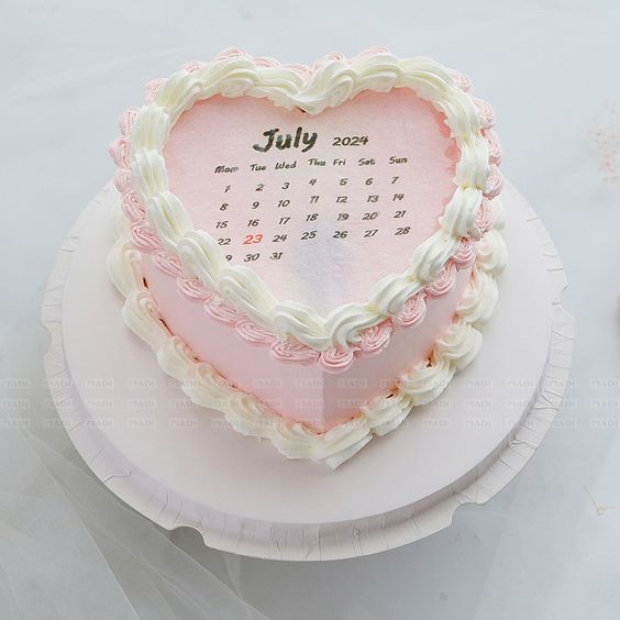 Bánh kem trái tim có lớp giấy gạo đốt cháy để lộ thông điệp