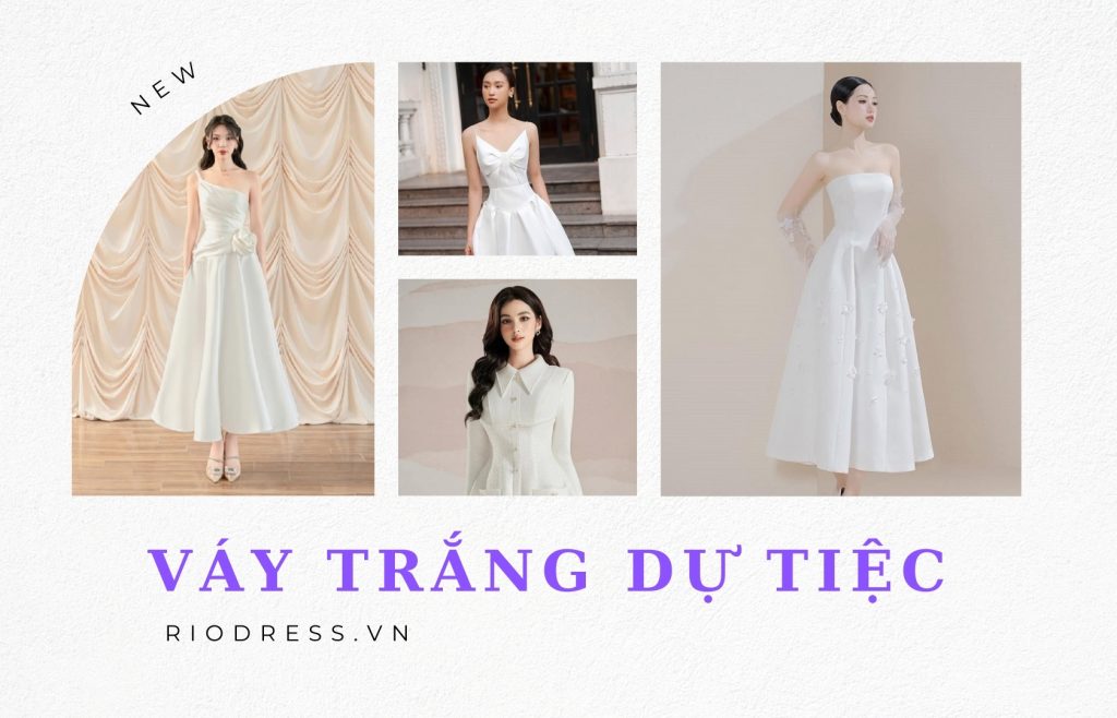 váy trắng dự tiệc đẹp